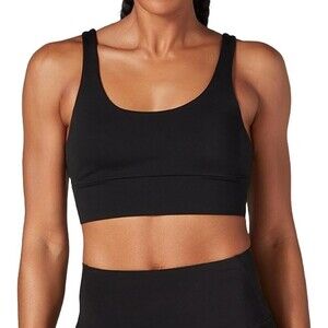 TAVI Empower Bra S Black Ebony Light Support Padded U-Back Sweat Wicking NWT B24